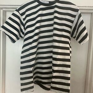 Striped Short Sleeve Crewneck T-Shirt - Black & White
